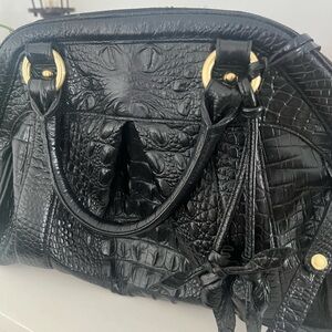 Brahmin Louise Rose Satchel with Black Rose Charms